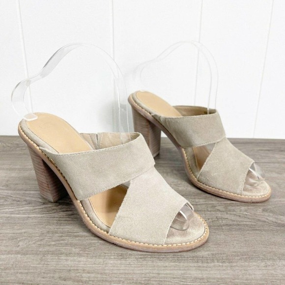 UGG Shoes - UGG  Beige Open Toe Slip On Platform Sandals